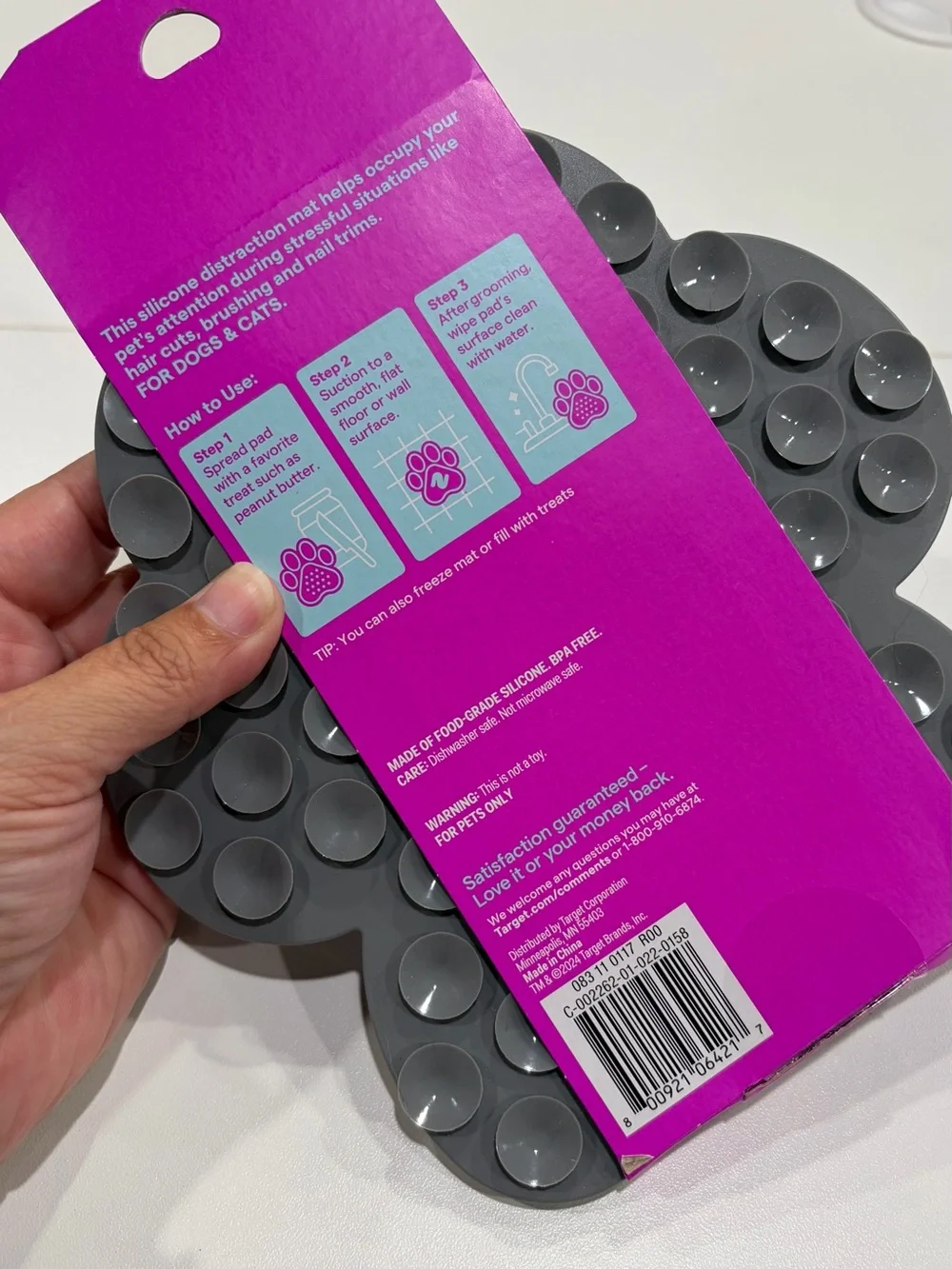Silicone Distraction Mat for Dogs Gray up&up Suction Cup Bottom NWT Dishwasher
